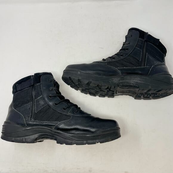 Tact Squad Sentry 6" Side Zip Boots Mens 10 Black Leather Safety Comfort Work - Picture 7 of 7